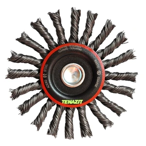 AUSTROMEX-2892 / 2892 Cepillo circular trenzado con vastago de 100 x 0.50 x 6.4 mm para limpieza de superficies metálicas y remoción de soldadura, corrosión, fundición, plástico y cualquier adherencia