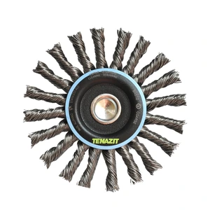 AUSTROMEX-2897 / 2897 Cepillo circular trenzado con vastago de 100 x 0.50 x 6.4 mm para limpieza de superficies de acero inoxidable y remoción de soldadura, pintura, corrosión, fundición y cualquier adherencia