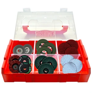 Juego para usar con la micro esmeriladora claves 2542 / 2543 de 260 x 155 x 55 mm con 28 piezas.