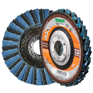Disco laminado de fibra muy fina con lija de zirconio, grano 120 de 115 x 22.23 mm