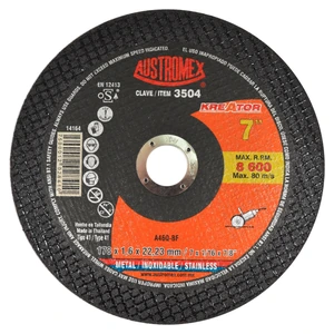 Disco abrasivo para corte preciso de metal y acero inoxidable de 178 x 1.6 x 22.23 mm