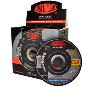 AUSTROMEX-3873 / 3873 Disco abrasivo para corte de acero inoxidable de 115 x 1.6 x 22.23 mm