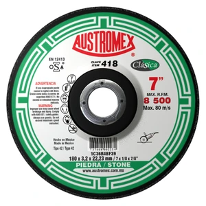 AUSTROMEX-418 / 418 Disco abrasivo de 180 x 3.2 x 22.23 mm para corte de piedra