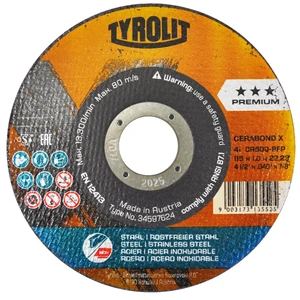 AUSTROMEX-4250 / 4250 Disco abrasivo para corte de acero al carbón y acero inoxidable de 115 x 1.0 x 22.23 mm