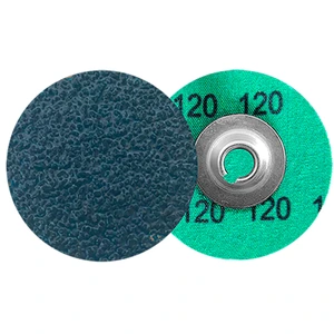 Disco de lija de cambio rápido (SPIN-ON), especificación TRZX-120, grano zirconio, de