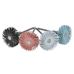 Juego con 4 discos radiales termoplásticos con vástago de 22 x 2.4 mm de carburo de silicio, granos: 90, 240, 400 y 1000.