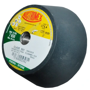 AUSTROMEX-551 / 551 Copa abrasiva Shellac de 125 x 50 x 15.9-11 mm para pulido, de Carburo de Silicio negro, tamaño de grano 280