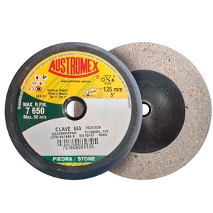 AUSTROMEX-553 / 553 Copa abrasiva Shellac de 125 x 50 x M14-2 mm para pulido, de Carburo de Silicio negro, tamaño de grano 280