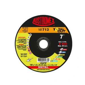 AUSTROMEX-713 / 713 Disco abrasivo disco multipropósito para corte de 180 x 1.6 x 22.23 mm