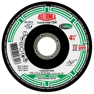 AUSTROMEX-754 / 754 Disco abrasivo de 115 x 3.2 x 22.23 mm para corte de piedra