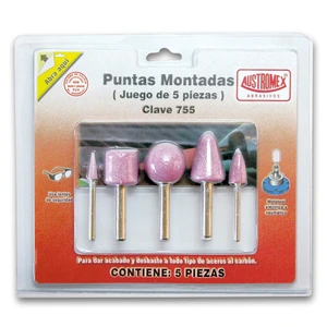 Juego de puntas montadas para desbaste, rebabeo y acabado de todo tipo de metales ferrosos y soldadura