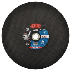 Disco abrasivo para corte de materiales de metal sólido como barras circulares, cuadradas y soleras de 350 x 3.2 x 25.40 mm