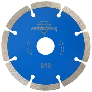 AUSTROMEX-818 / 818 Disco de diamante de 115 x 2.2 x 22.2 mm para corte de materiales de construcción en general como concreto, ladrillo, mármol y otras piedras naturales, excepto granito y cantera