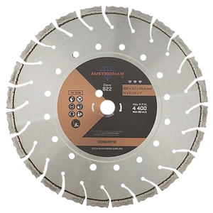 AUSTROMEX-822 / 822 Disco de diamante de 350 x 3.2 x 25.4 mm para corte de concreto curado o reforzado