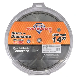 AUSTROMEX-830 / 830 Disco de diamante de 350 x 3.2 x 25.4 mm para corte de concreto curado o reforzado