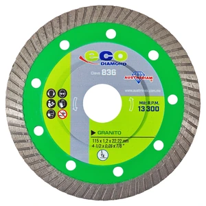 Disco turbo delgado de diamante para corte de granito y mármol.