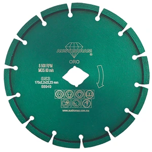 AUSTROMEX-853 / 853 Disco de diamante de 180 x 2.2 x 22.23 mm para corte de granito y otras piedras duras
