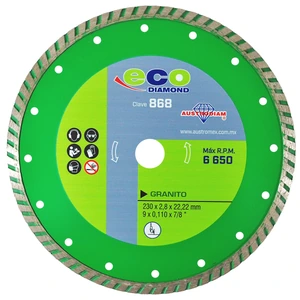 Disco turbo diamante para corte de granito y mármol.