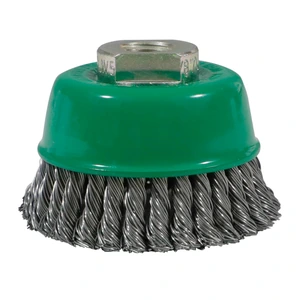Cepillo tipo copa trenzado de 65 x 0.5 x 15.9 - 11 mm para limpieza de acero inoxidable y eliminación de soldadura, pintura, óxido, corrosión, fundición y cualquier adherencia
