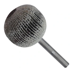 Rueda flap esférica con vástago de óxido de aluminio, grano 80, de