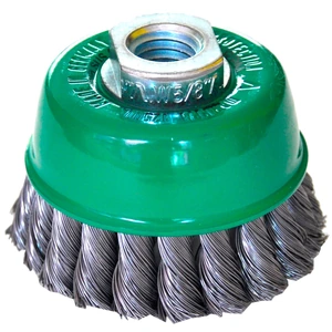 Cepillo tipo copa trenzado de para limpieza de metales y eliminación de soldadura, pintura, óxido, corrosión, fundición y cualquier adherencia