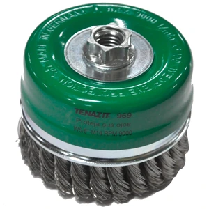 AUSTROMEX-969 / 969 Cepillo tipo copa trenzado de 100 x 0.508 x MR mm para limpieza de acero inoxidable y eliminación de soldadura, pintura, óxido, corrosión, fundición y cualquier adherencia