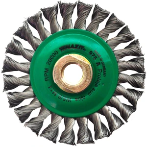 AUSTROMEX-975 / 975 Cepillo circular trenzado de 100 x 0.356 x MR mm para limpieza de superficies metálicas y remoción de soldadura, pintura, corrosión, fundición y cualquier adherencia