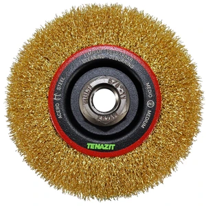 AUSTROMEX-989 / 989 Cepillo circular ondulado de 115 x 0.30 x MR mm para limpieza de superficies metálicas y remoción de soldadura, pintura, corrosión, fundición y cualquier adherencia