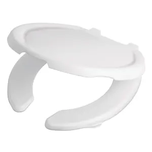 Asiento redondo ligero con tapa para WC, blanco, FOSET BASIC
