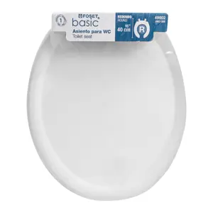 49902 / AWC-35B Asiento redondo para WC, abierto, económico, blanco, Foset