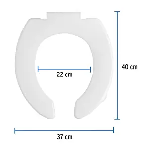 Asiento redondo ligero con tapa para WC, blanco, FOSET BASIC