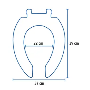 Asiento redondo con tapa para WC, abierto, hueso, FOSET