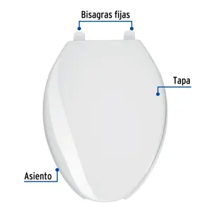 Asiento alargado con tapa para WC, abierto, blanco, FOSET