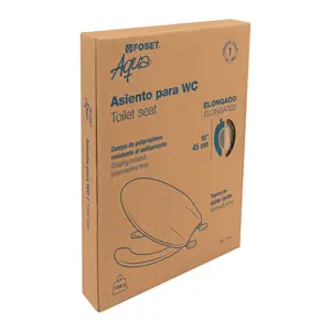 47035 / AWC-45C Asiento alargado para WC, abierto, beige, Foset