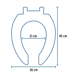 Asiento alargado para WC, abierto, hueso, Foset