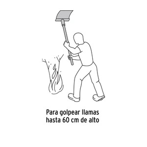 Bate fuego con mango de madera de 60