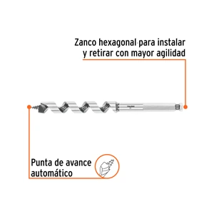 Broca auger tipo berbiquí 1/2