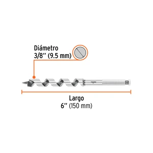 Broca auger tipo berbiquí 1/2