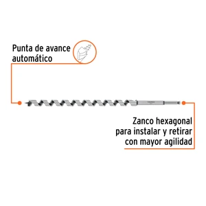 Broca auger tipo berbiquí 13/16