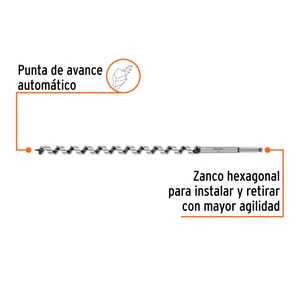 Broca auger tipo berbiquí 3/4