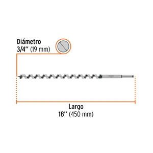 Broca auger tipo berbiquí 3/4