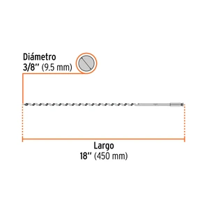 Broca auger tipo berbiquí 3/8