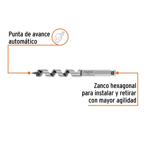 Broca auger tipo berbiquí 5/8