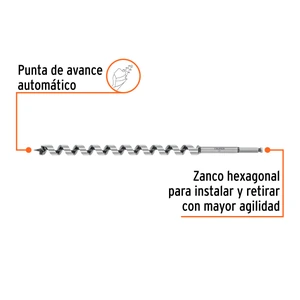 Broca auger tipo berbiquí 7/8