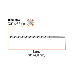 Broca auger tipo berbiquí 7/8