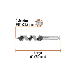 Broca auger tipo berbiquí 7/8