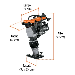 Bailarina compactadora 5.5 HP, motor Honda GX160, Truper