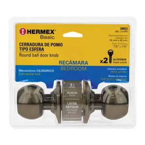 Hermex Cerradura esfera cilíndrico, recámara, antiguo, blíster, HB