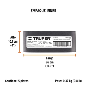Truper 1 banda de lija 4 x 24