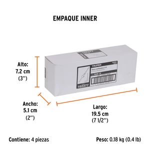 Broca avellanadora #10 para madera, 3/16
